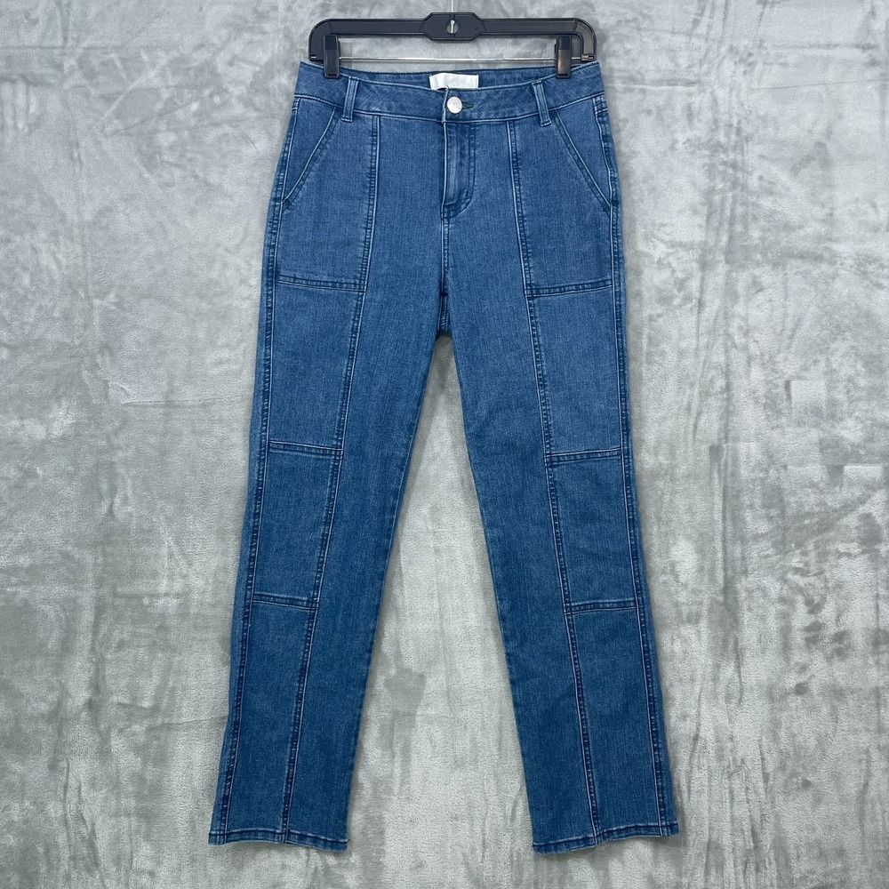 1822 Denim Jeans  Women's Size 4 Seamed  Blue Straight‎ Leg Stretch
